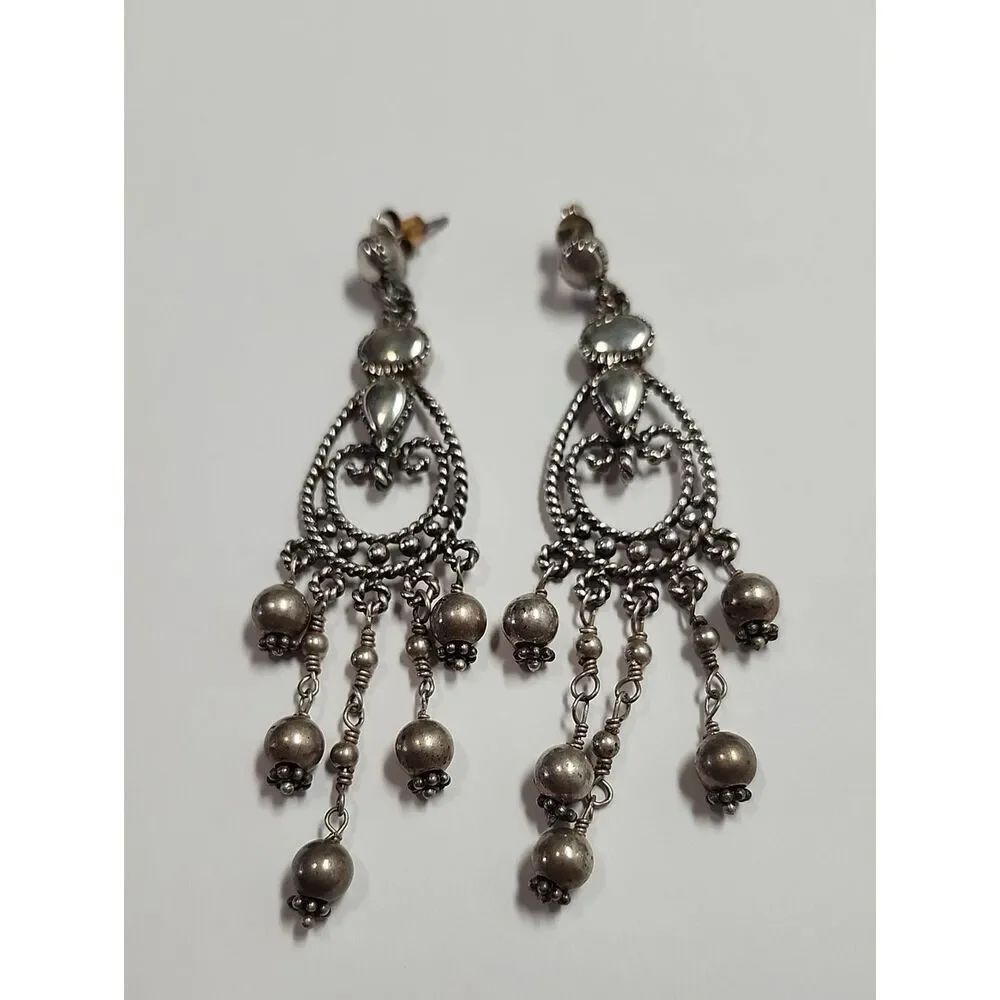 Sterling Silver Dangle Chandelier Earrings 925